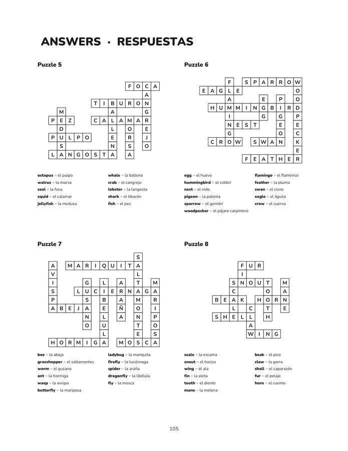 Answer key in both languages